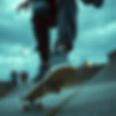 Dynamic skateboarding scene featuring Nike belts