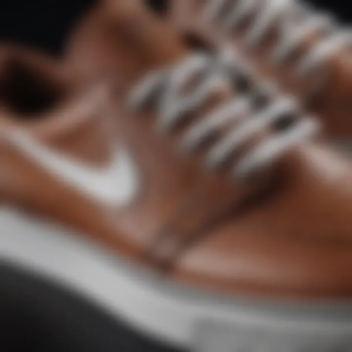 Close-up of Nike Steve Janoski materials and stitching