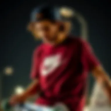 Skateboarder wearing Nike tee, emphasizing the cultural connection