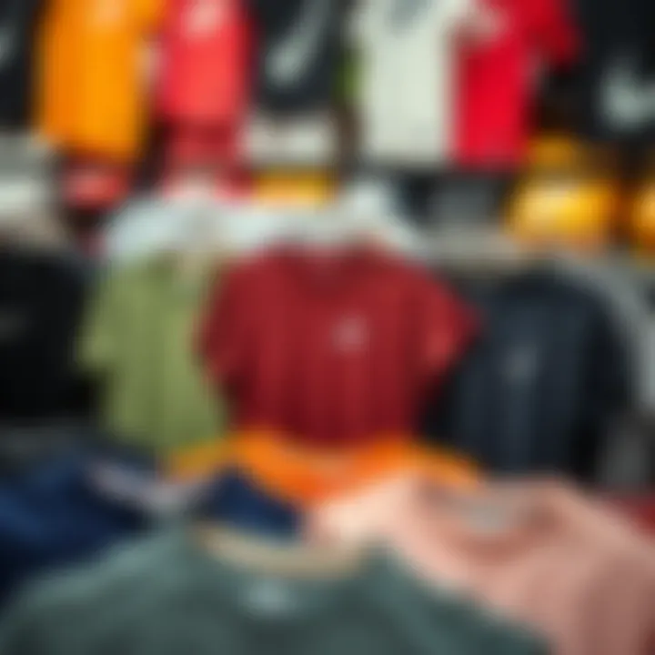Variety of Nike tees on display showcasing different styles and colors