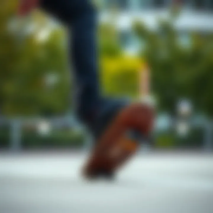 Skateboarder performing a trick while wearing all-black platform Vans.