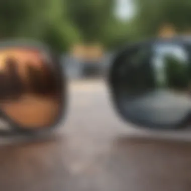 Visual comparison of standard lenses versus Prizm polarized lenses