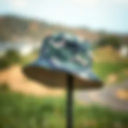 Stylish reversible bucket hat displayed outdoors