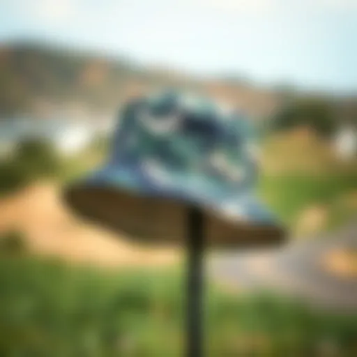 Stylish reversible bucket hat displayed outdoors