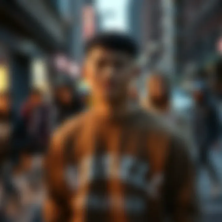 Lifestyle image featuring diverse individuals wearing Russell Athletics crewnecks