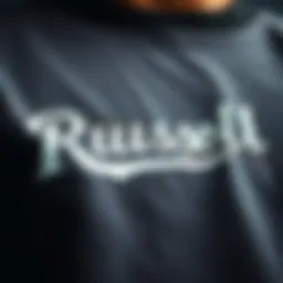 Close-up view of Russell Athletics crewneck fabric showcasing texture