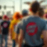 A vibrant collection of Santa Cruz t-shirts showcasing bold graphics and colors.