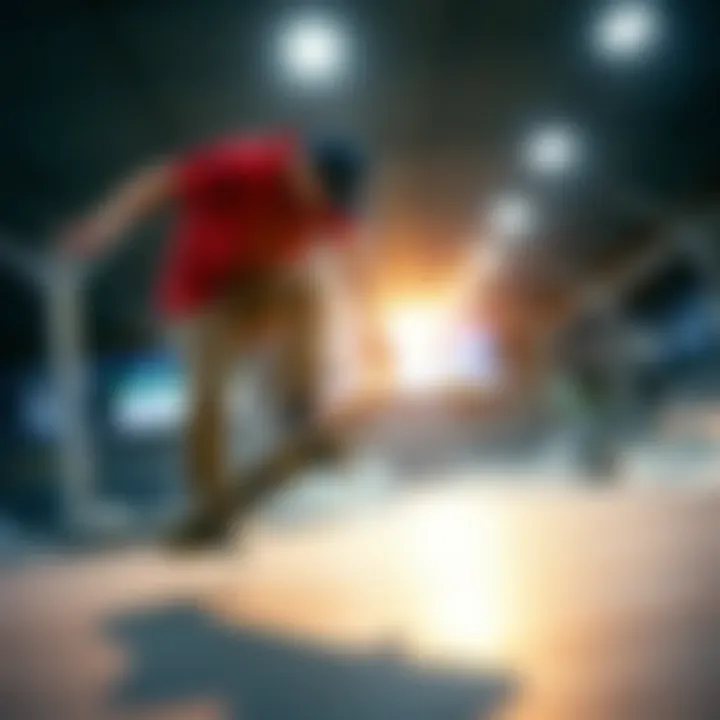 Skater performing tricks in a skate park