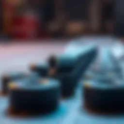 Close-up view of skateboard bushings highlighting their composition