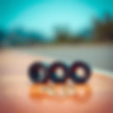 Visual comparison of different hardness levels of skateboard bushings