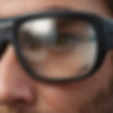 Close-up of the lens technology in Spy Optic sunglasses