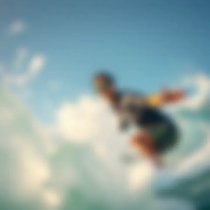 Surfer wearing sunglasses while riding a wave