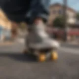 Dynamic skateboarding action showcasing Surpa Vaider shoes in use