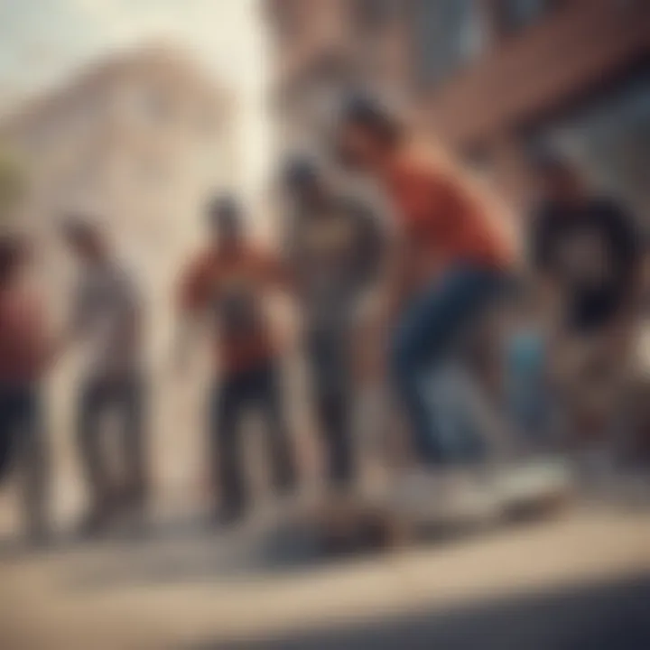 Group of skateboarders wearing Surpa Vaider, representing community and culture