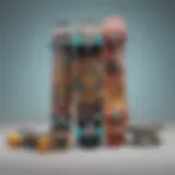 A collection of vibrant Tech Deck mini skateboards showcasing various designs