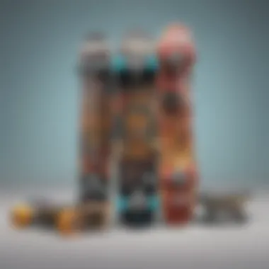 A collection of vibrant Tech Deck mini skateboards showcasing various designs