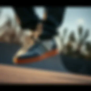 Adidas Forum Low gum sole in action during a skateboarding session, highlighting its performance.