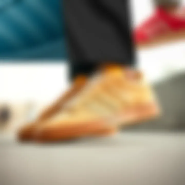 Collage of different colorways of the Adidas Forum Low gum sole, showcasing its versatility.