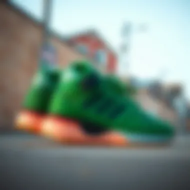 Collection of Adidas Matchbreak Super Green shoes in various settings