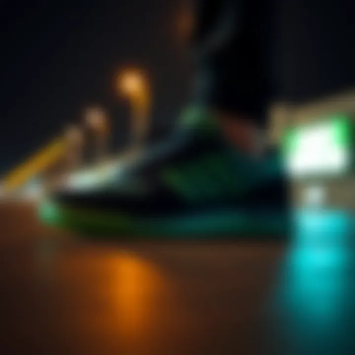 Dynamic view of the Adidas Matchbreak Super Green showcasing its sleek silhouette