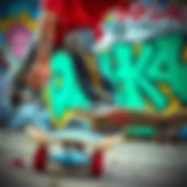 Street art background highlighting the cultural significance of skateboarding