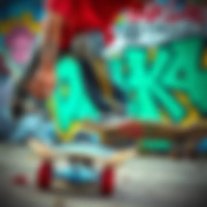 Street art background highlighting the cultural significance of skateboarding