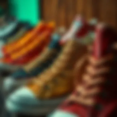 A collection of all-leather Converse sneakers showcasing variety in color