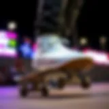 White Nike Blazers High on a skateboard