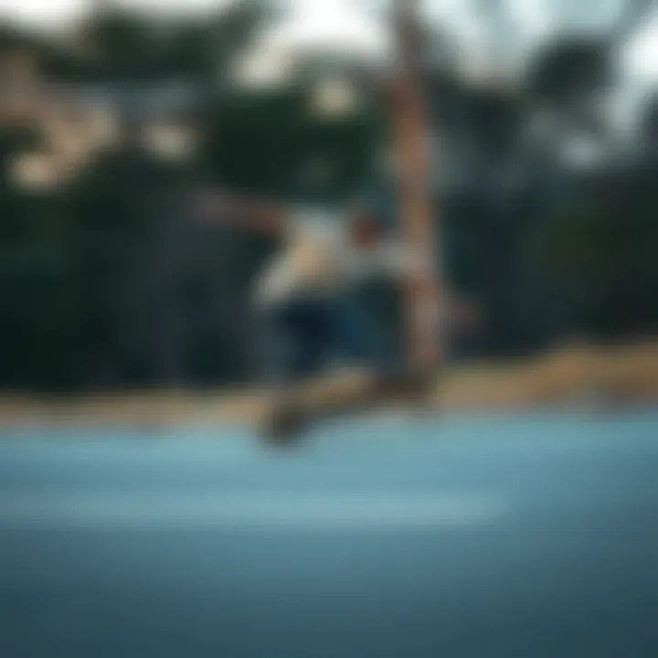 Smooth Riding Experience with Drop-Through Longboards Rider executing a smooth turn on a drop-through longboard