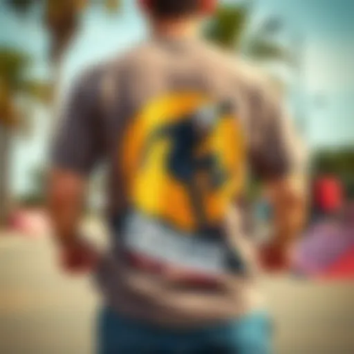 Vibrant graphic tee showcasing skateboard culture