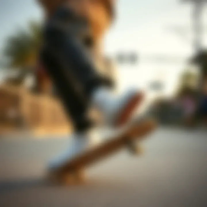 Skater performing tricks while wearing Chuck Taylor Lugged shoes