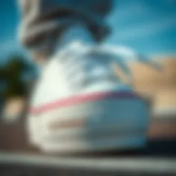 Close-up view of the Chuck Taylor Platform White showcasing its unique design elements