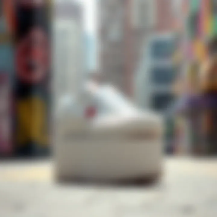 Urban Style with Chuck Taylor Platform White Stylish arrangement of Chuck Taylor Platform White against a vibrant urban backdrop