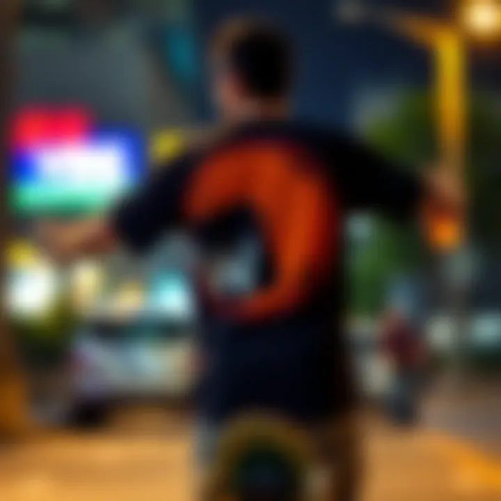 Skateboarder displaying unique back print design