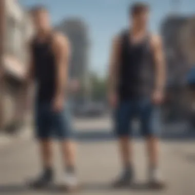 Versatile Styling of the Dickies Tank Top Different styling options for the Dickies tank top paired with skateboarding gear