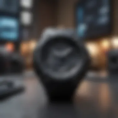 Black G-Shock in a Modern Setting Stylish black G-Shock watch placed on a contemporary workspace