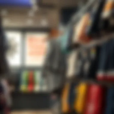 An array of Zoo York shorts displayed in a trendy streetwear store