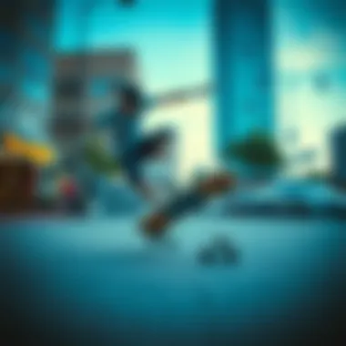 Skateboarder performing tricks on the Krooked 8.25 skateboard in an urban environment