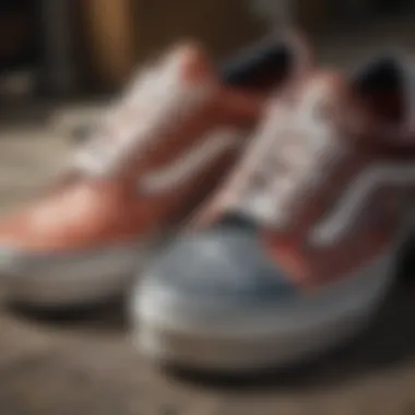 Close-up of Vans shoes highlighting brand details