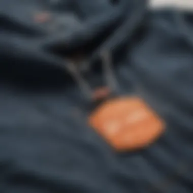 Close-up view of the fabric and stitching of a Levi's oversized hoodie.