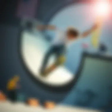 A skater performing a trick on a half-pipe, showcasing a distinct pit viper style.