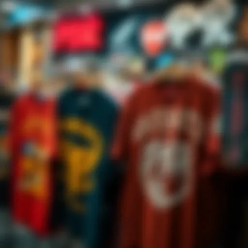 A vibrant display of PBR shirts showcasing diverse designs