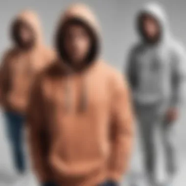 Styling Options for the Popover Hoodie Various styling options for popover hoodies, laid out to inspire personal expression.
