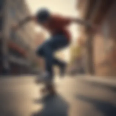 Skateboarder performing tricks using 54mm Bones wheels in an urban setting