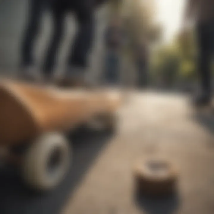 Group of skateboarders discussing the benefits of 54mm Bones wheels