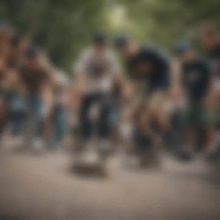 Group of skaters engaging in a community event fostering connection