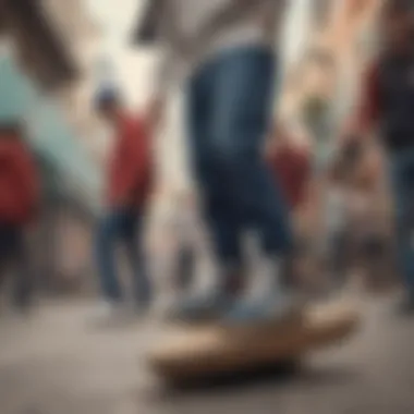 Group of friends enjoying skateboarding culture