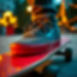 Vans sneakers on a skateboard