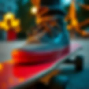 Vans sneakers on a skateboard