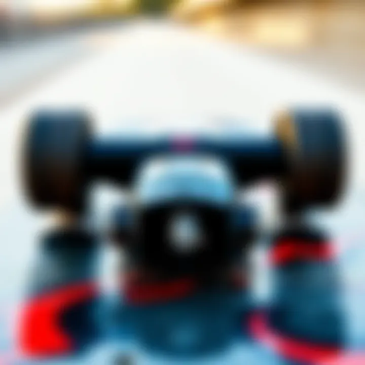 A close-up view of specialized skateboard gear designed for shifty techniques